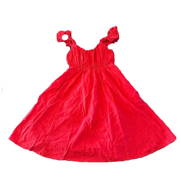 Abercrombie & Fitch Pink Mini Babydoll Ruffle Sleeve Linen Dress - Women’s S - Picture 2 of 16